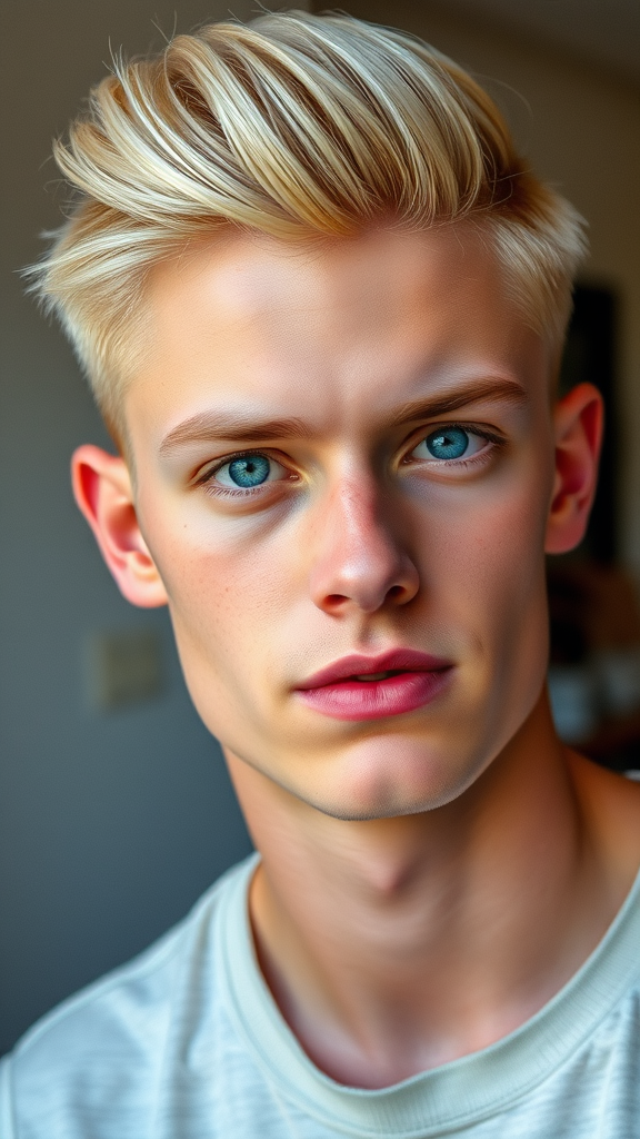 The Bright-Eyed American Boy with Slicked Back Hair