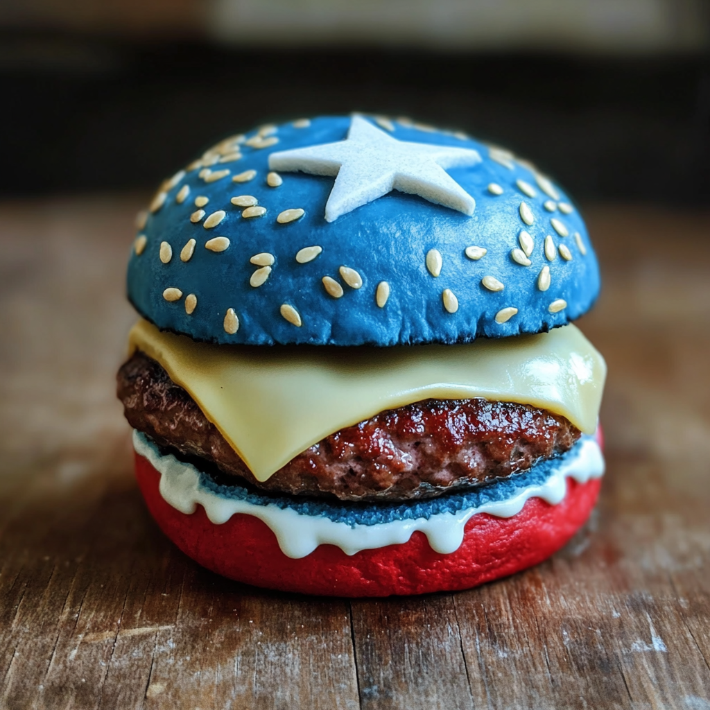 The Burger with Blue Bun and Star