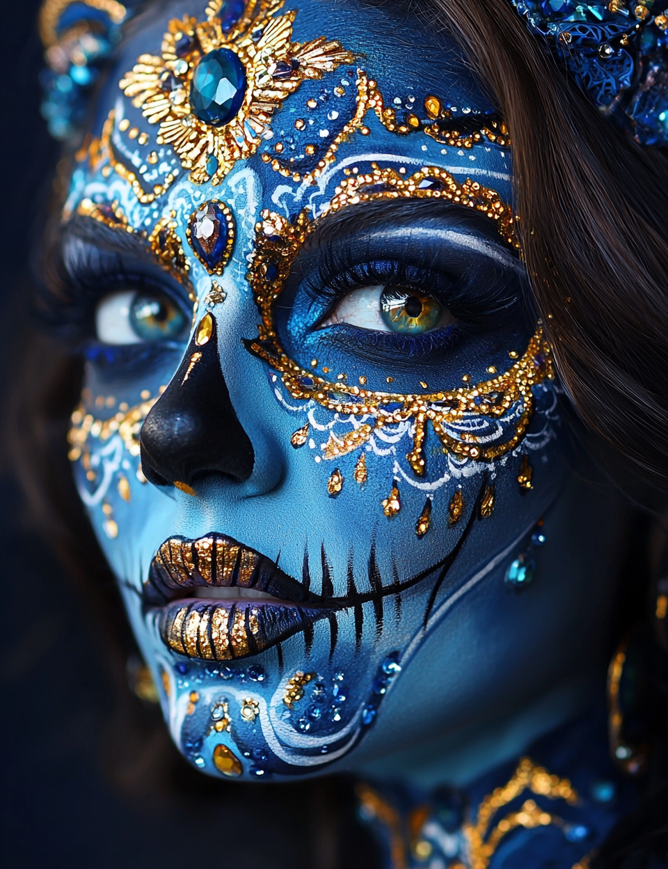 The Catrina Goddess: Surreal Futuristic Portrait