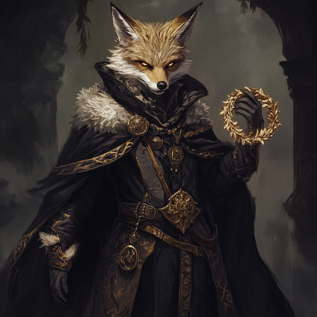 The Charismatic Feywild Fox-Headed Thief with Golden Wreath