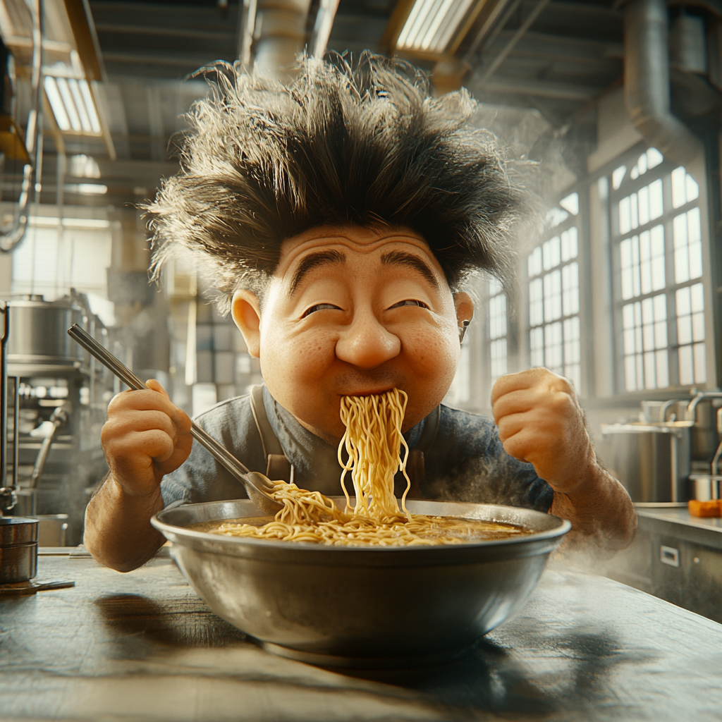 The Cheerful Japanese Men Enjoying Oversized Ramen Bowls