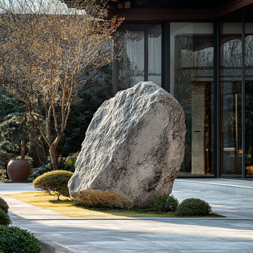 The Chinese rock in the stable yard.