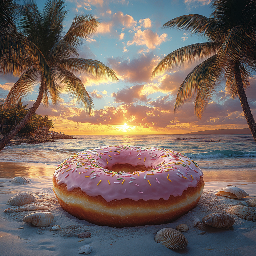 The Colorful Donut at Jamaican Beach Sunrise