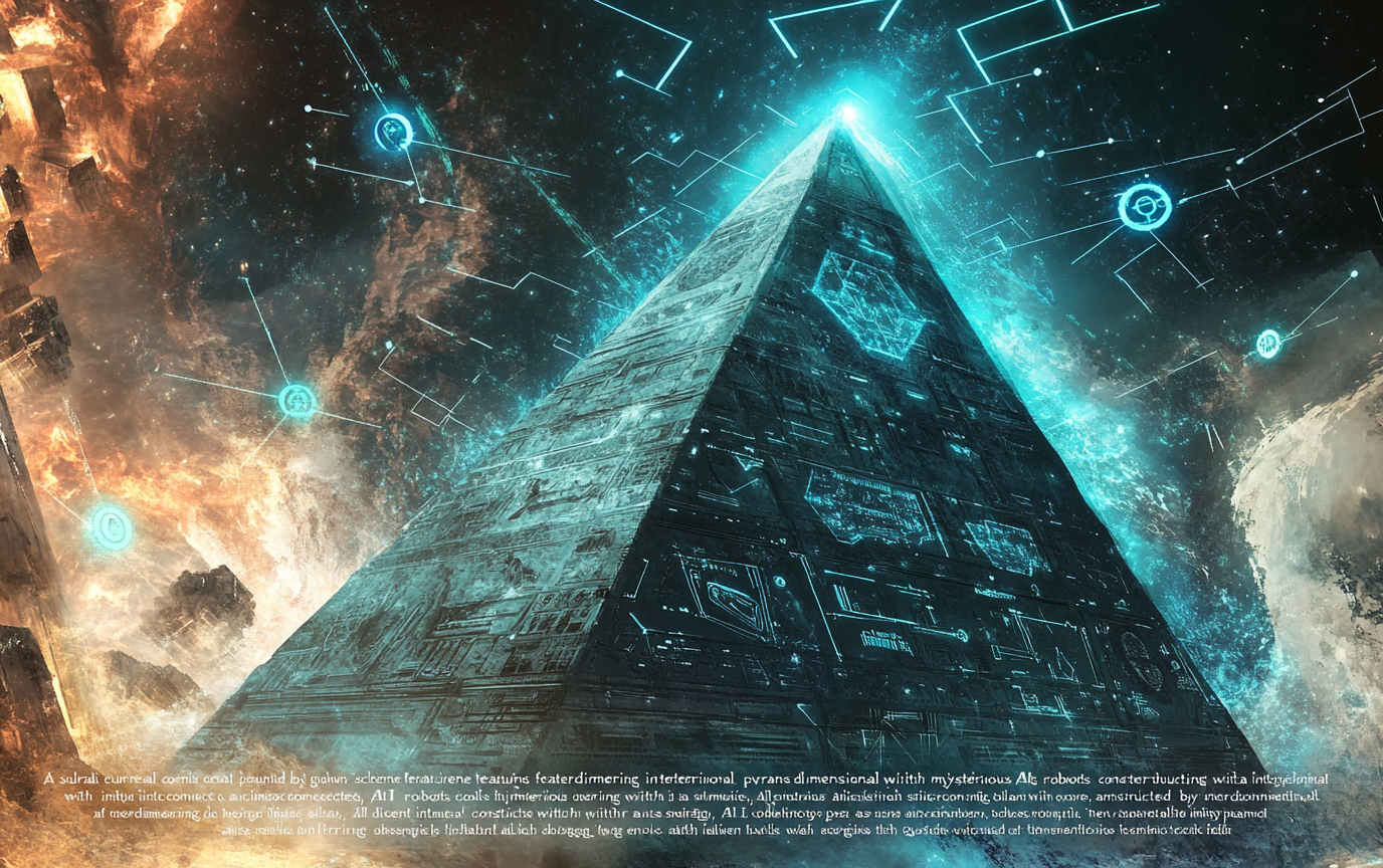 The Cosmic Pyramid Construction by AI Robots