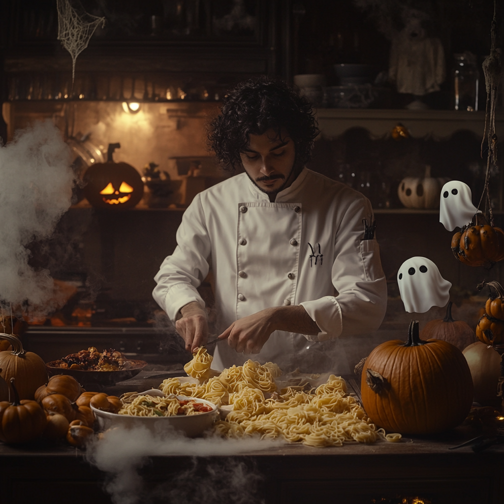 The Creepy Italian Chef Preparing Halloween Dishes