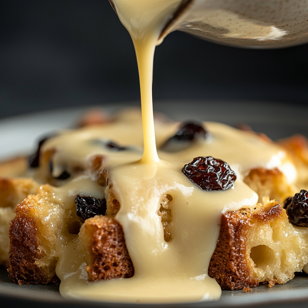 The Decadent Bread Pudding with Vanilla Sauce