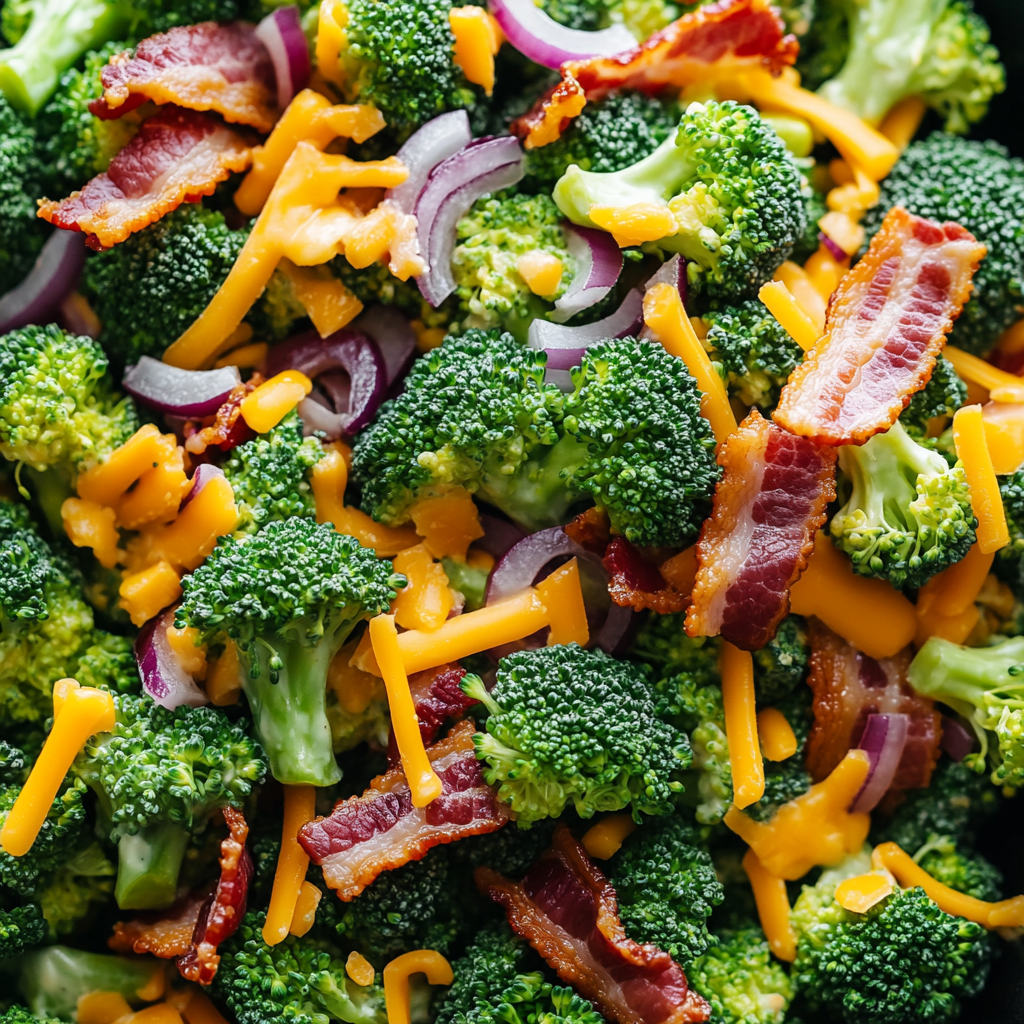 The Delicious Broccoli Salad with Cheddar and Bacon