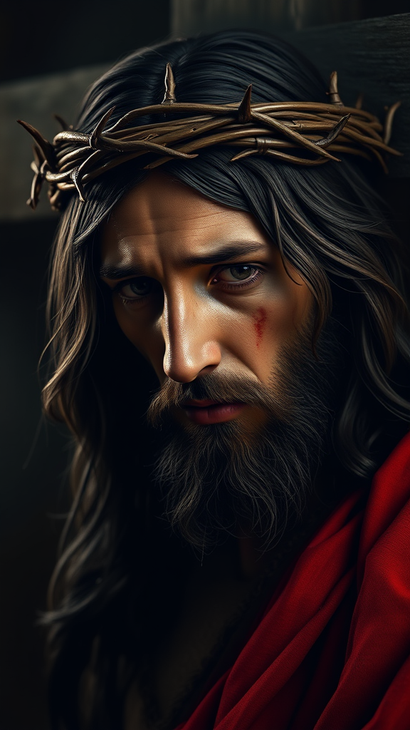 The Divine Sorrow of Jesus Christ in Thorn Crown