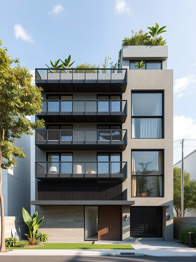 The Eight-Level Building with a Penthouse Top