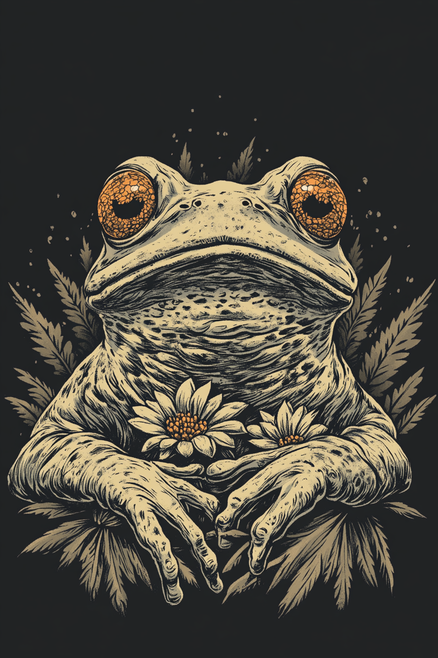 The Elder Frog Flower Nug T-Shirt Graphic