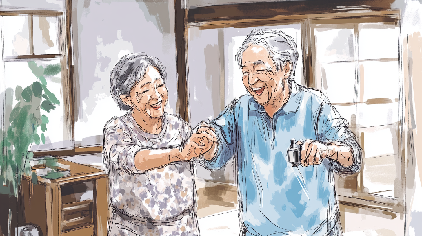 The Elderly Japanese Couple's Slow Dance at Home