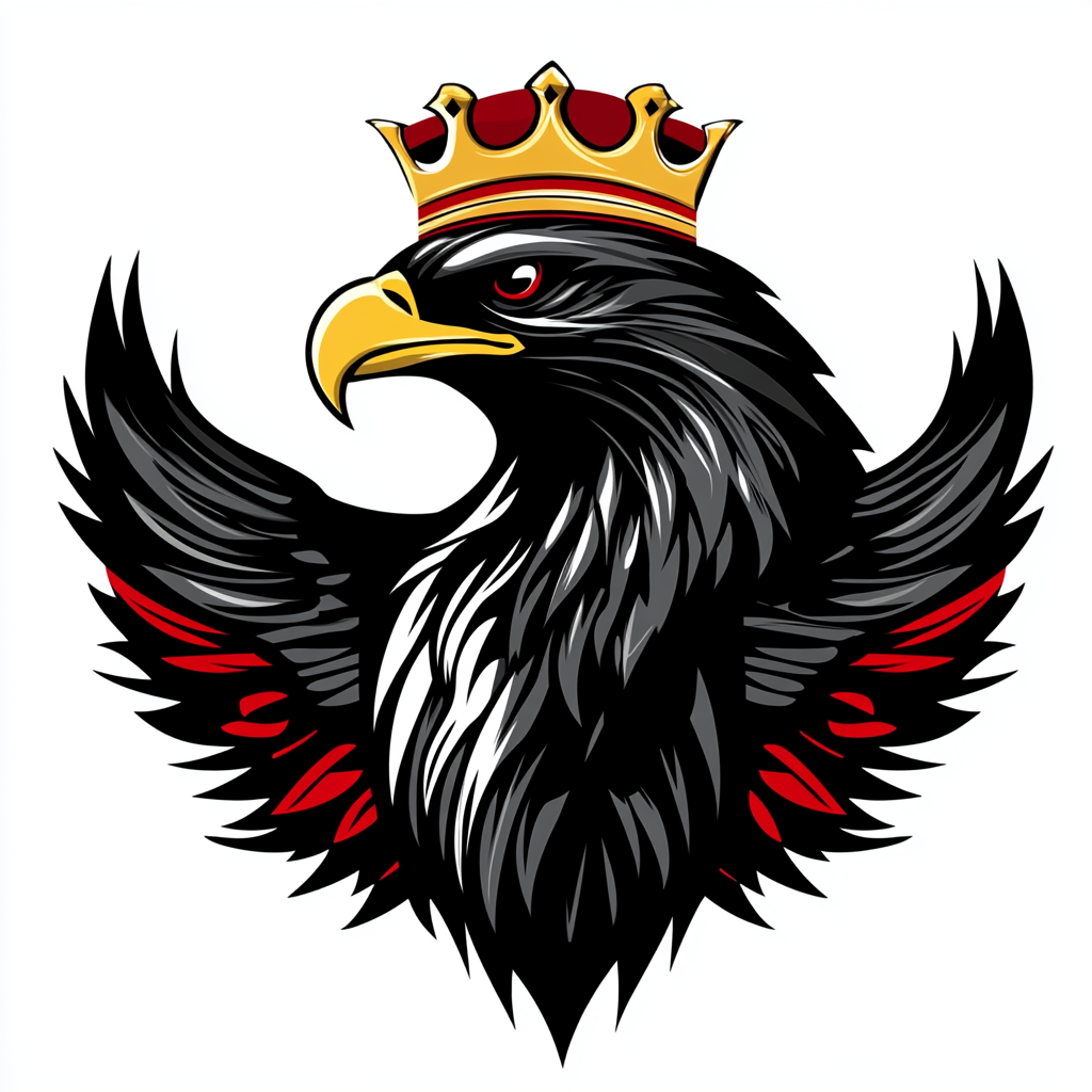 The Elegant Black and Red Eagle Emblem