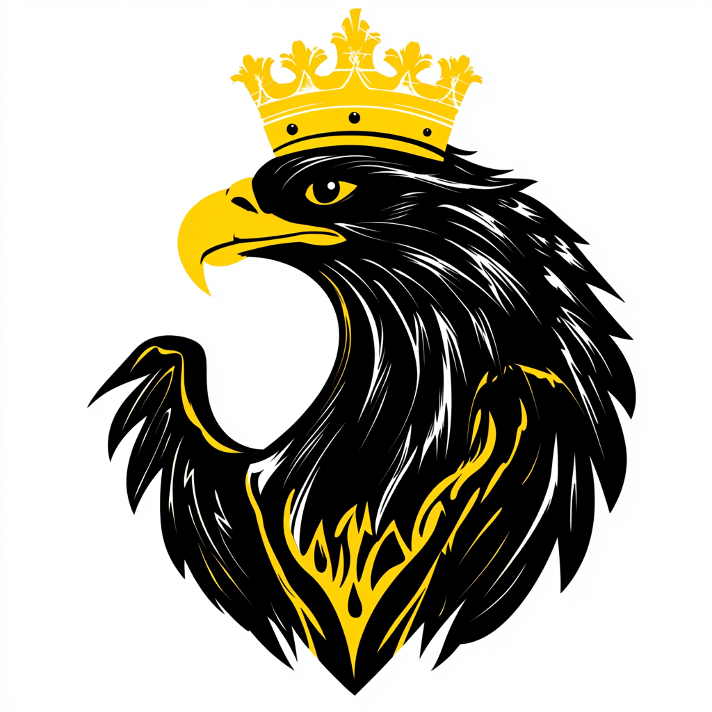 The Elegant Black and Yellow Eagle Emblem