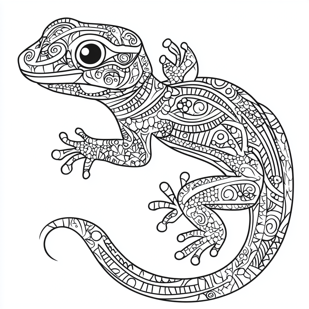 The Elegant Tribal Gecko Vector Illustration