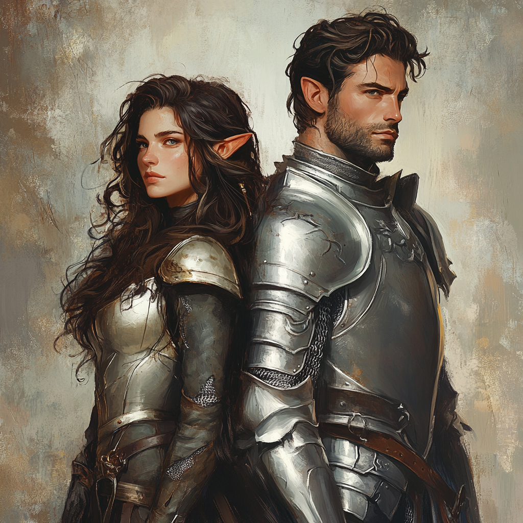 The Elvish Woman and Handsome Knight Portrait