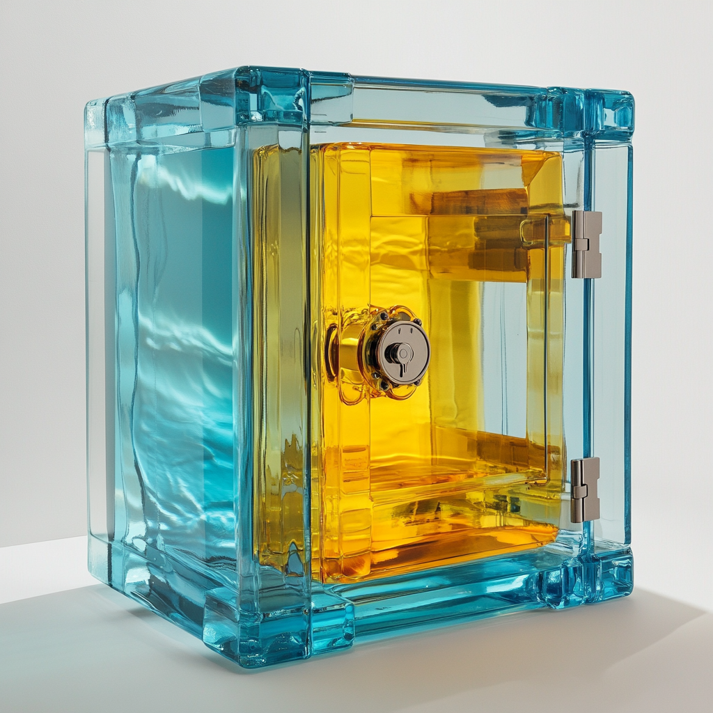 The Empty Crystal Safe with Bright Liquid Layers