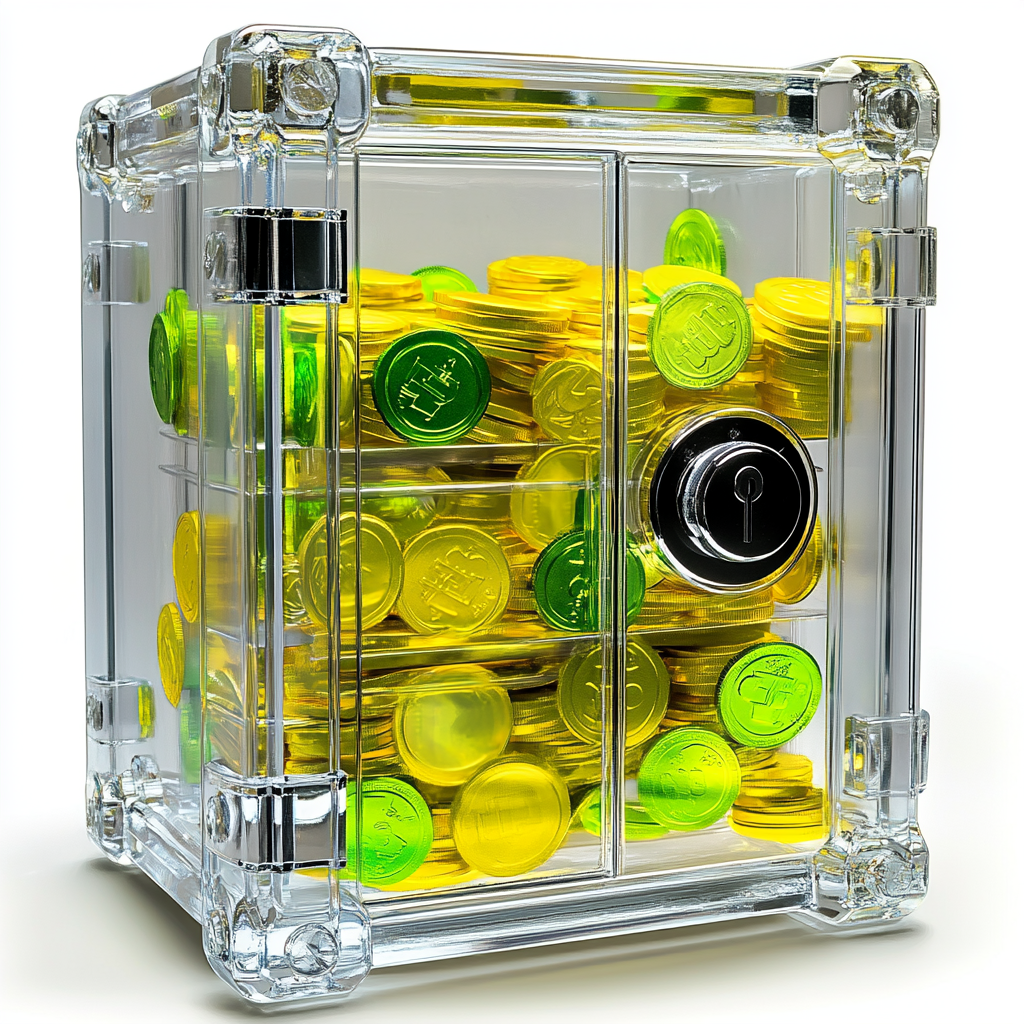 The Empty Shiny Safe With Colorful Coins