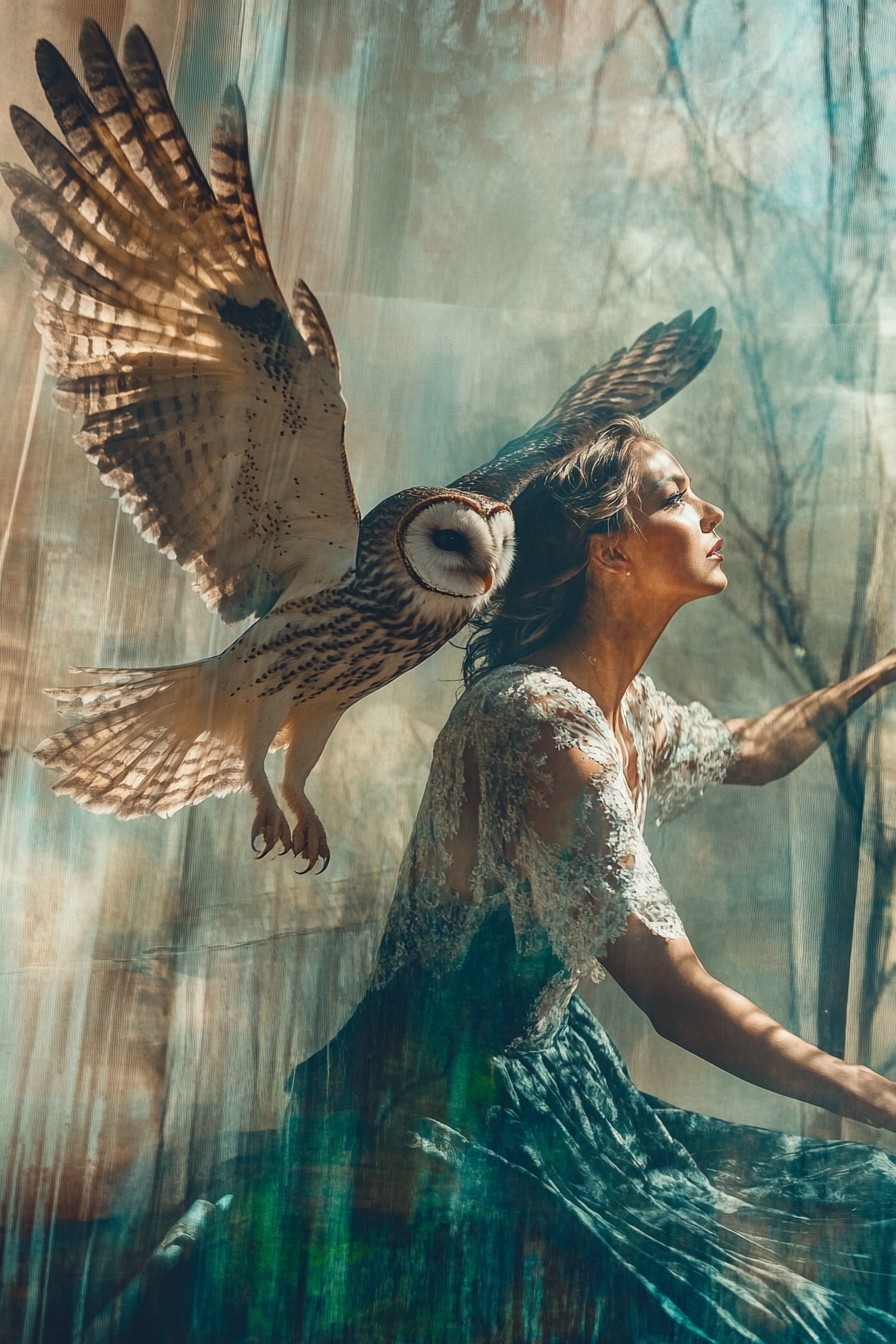 The Enchanting Portrait of a Woman with an Owl