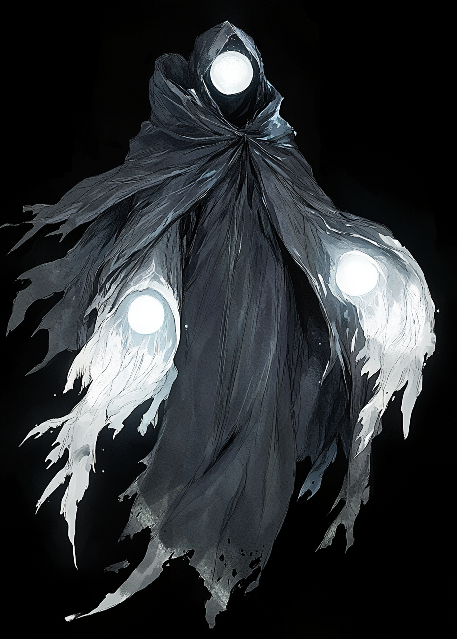 The Ethereal, Shadowy Cloak Creature in Night