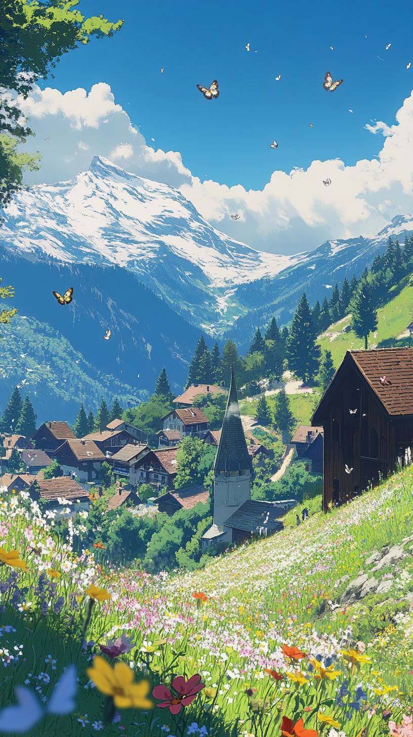 The Gentle Village of Grimentz in Animation