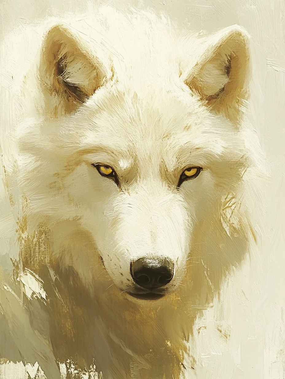 The Gentle White Wolf Painting by Jeremy Mann