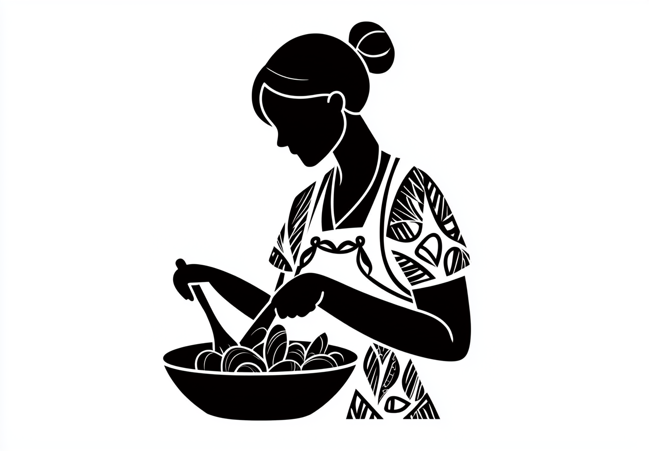 The Girl Cooking Mussels in Ancient Slavic Style