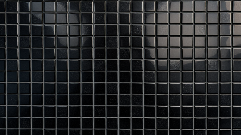 The Glossy Black Square Tile Wall