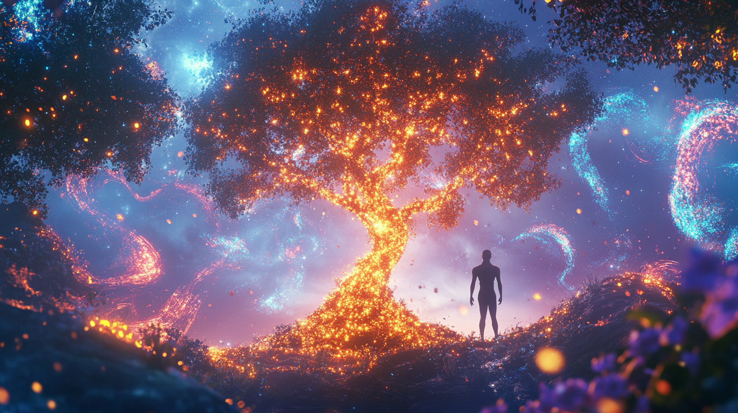 The Glowing Tree of Life Symbolizes Healing Energy