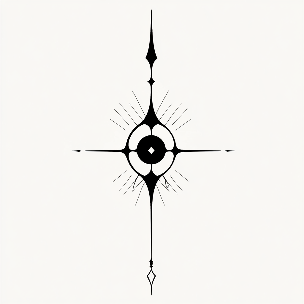 The God of Fate Symbol in Black and White