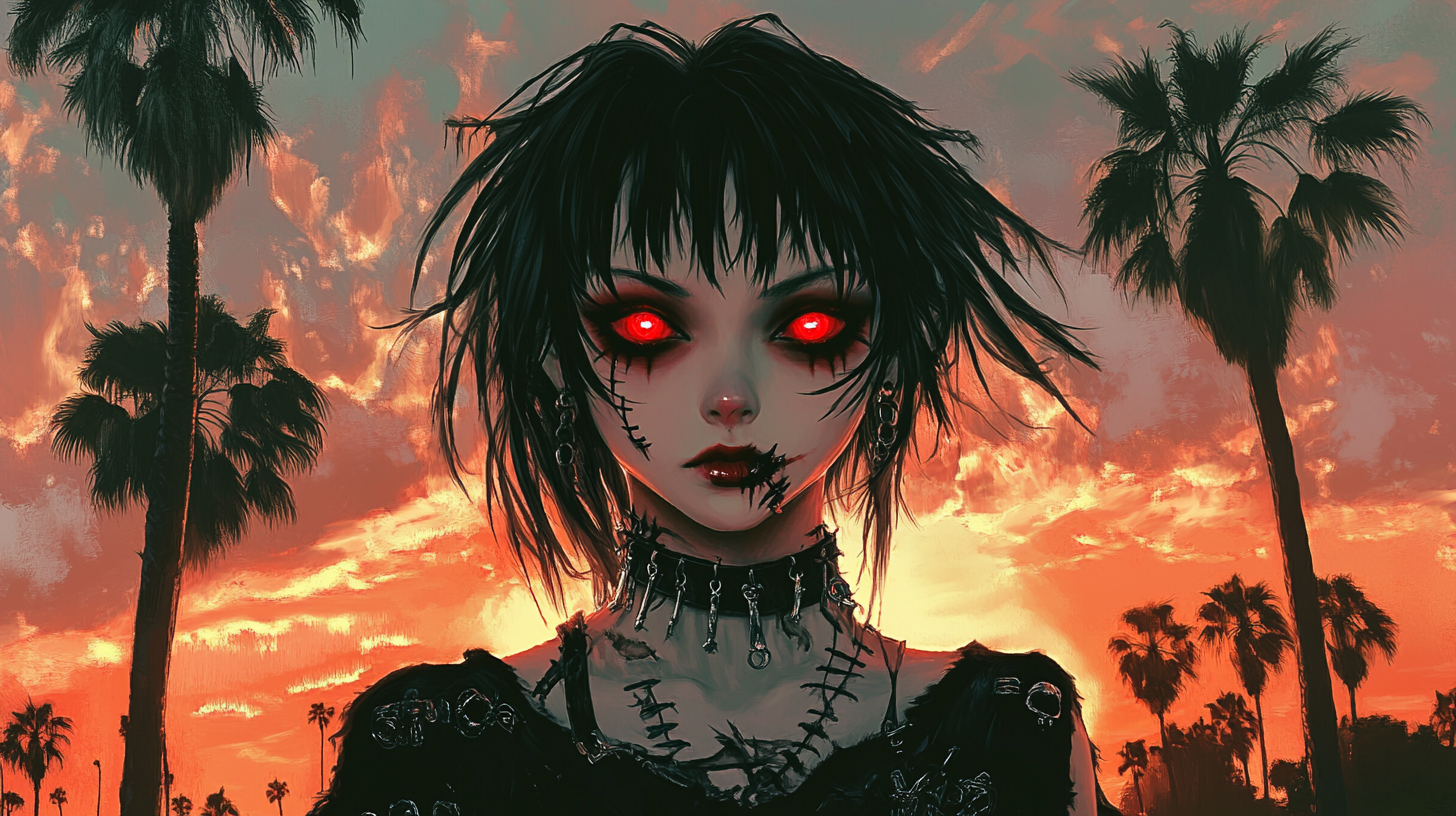 The Gothic Girl With Red Eyes