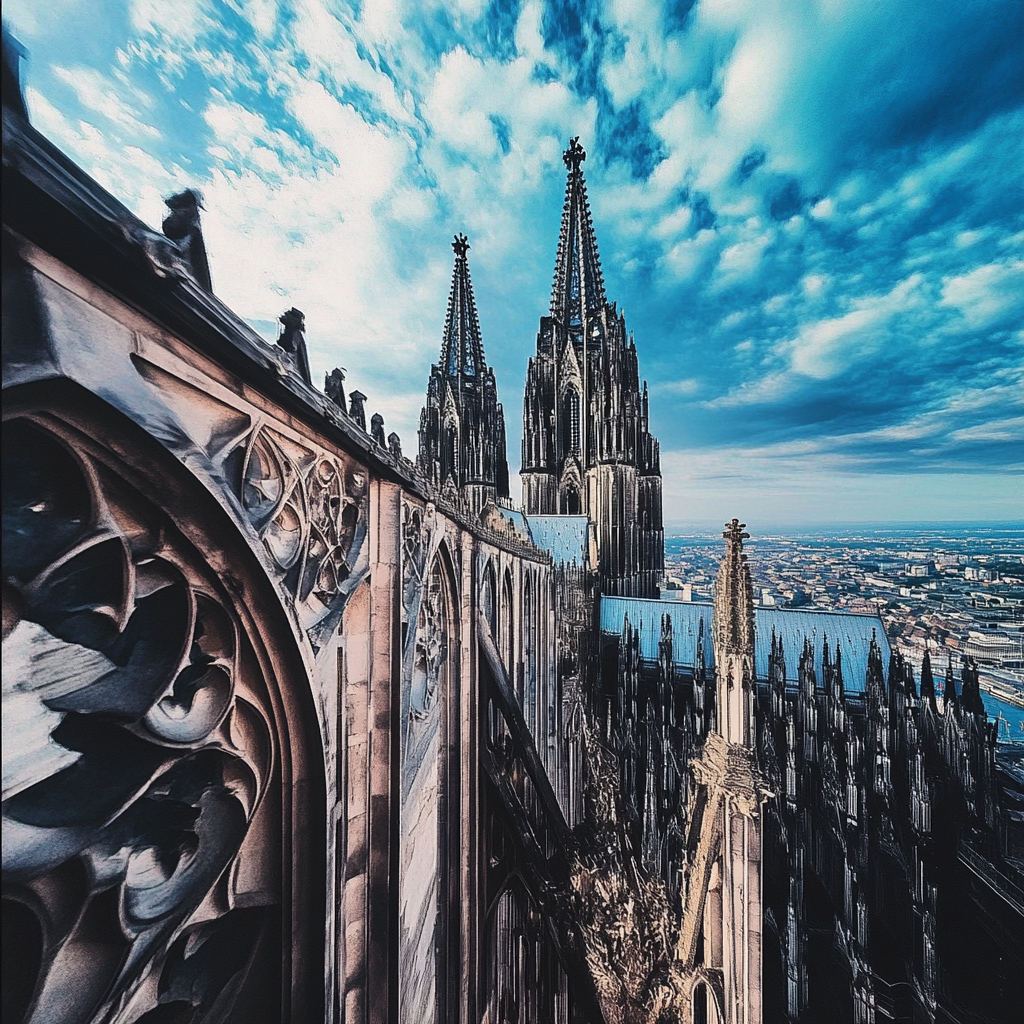 The Grand Cologne Cathedral under Blue Sky