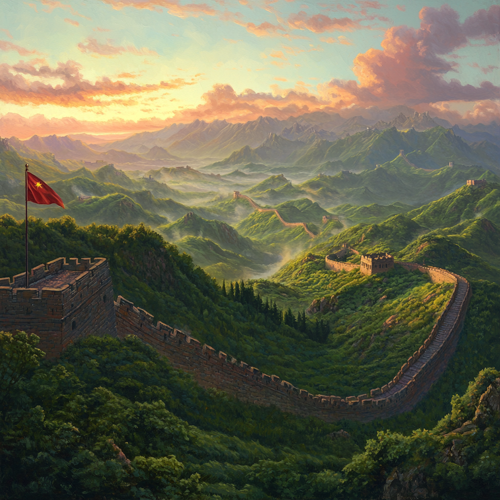 The Great Wall of China at Sunset