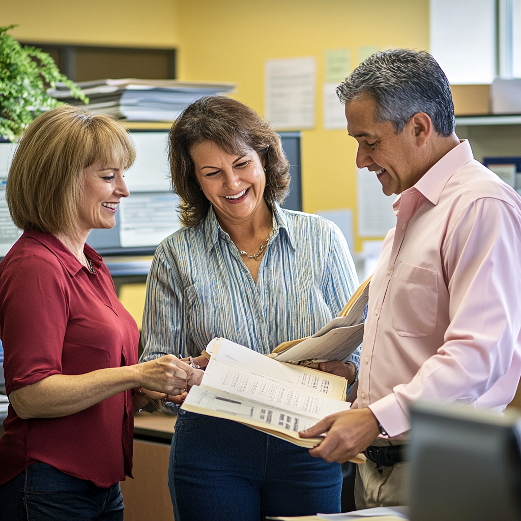 The Happy Bookkeepers in a Productive Office