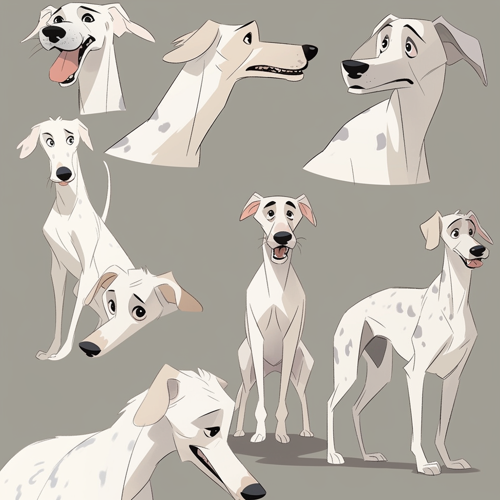 The Happy Whippet Dog with Gray Spots