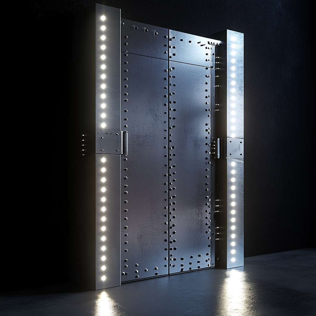 The Heavy Vault Doors with Modern Lighting