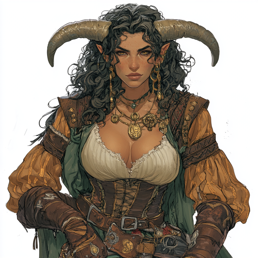 The Intimidating Giant Firbolg Barbarian Woman Illustration