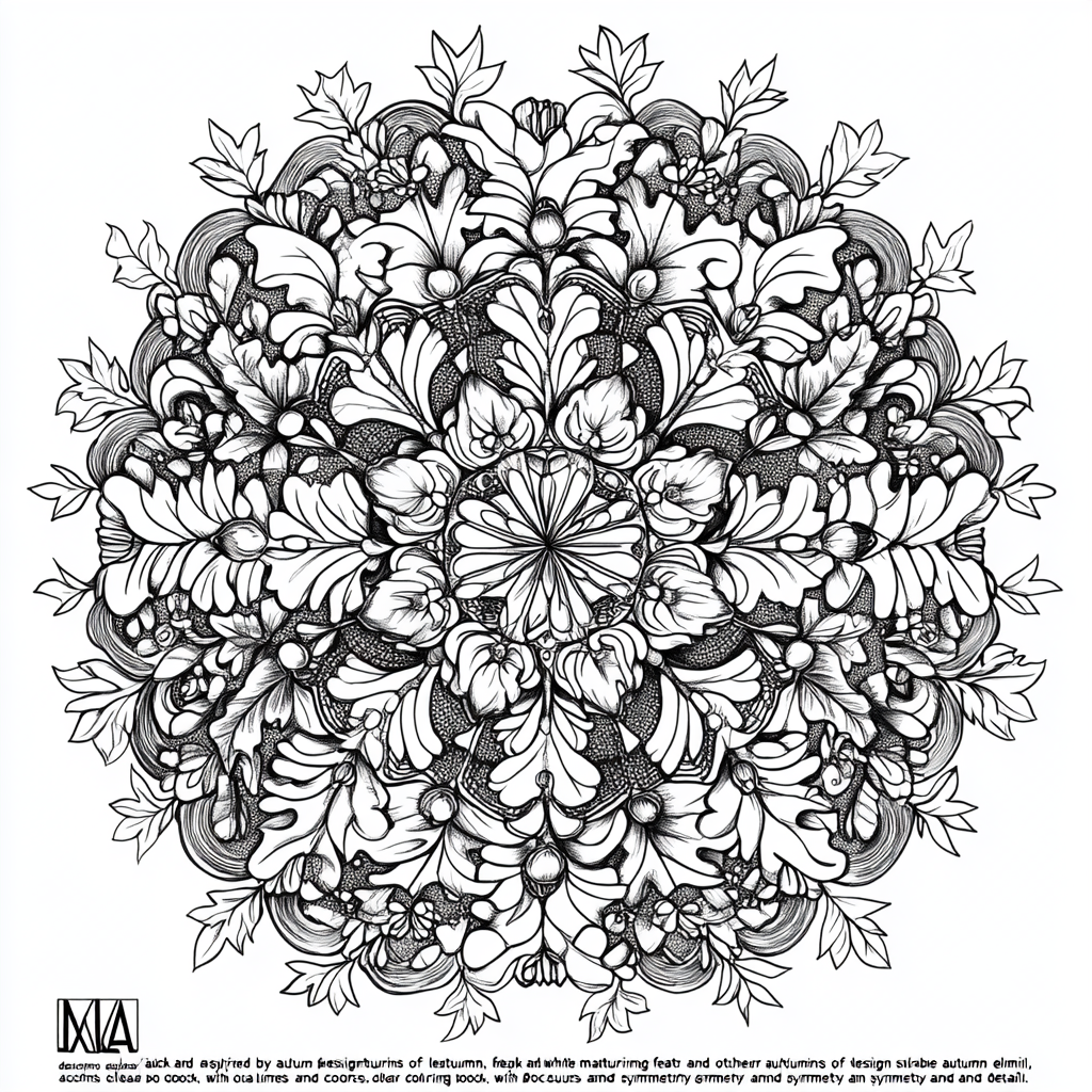 The Intricate Autumn-Inspired Mandala Coloring Page