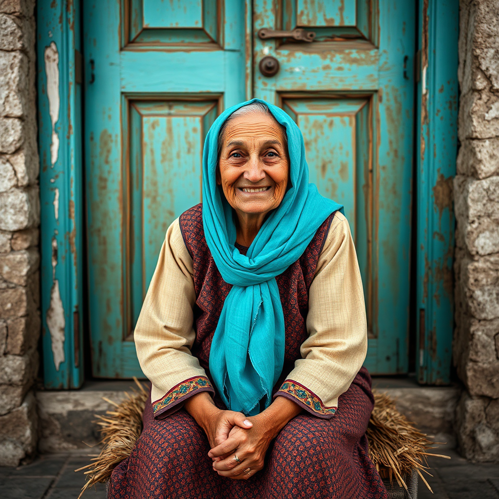 The Kind Old Woman in Traditional Dress