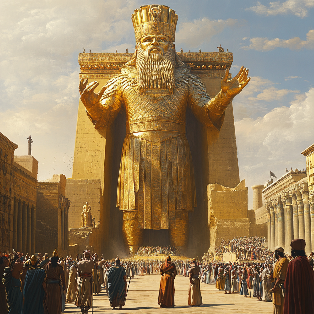 The King's giant statue in Babylon important.