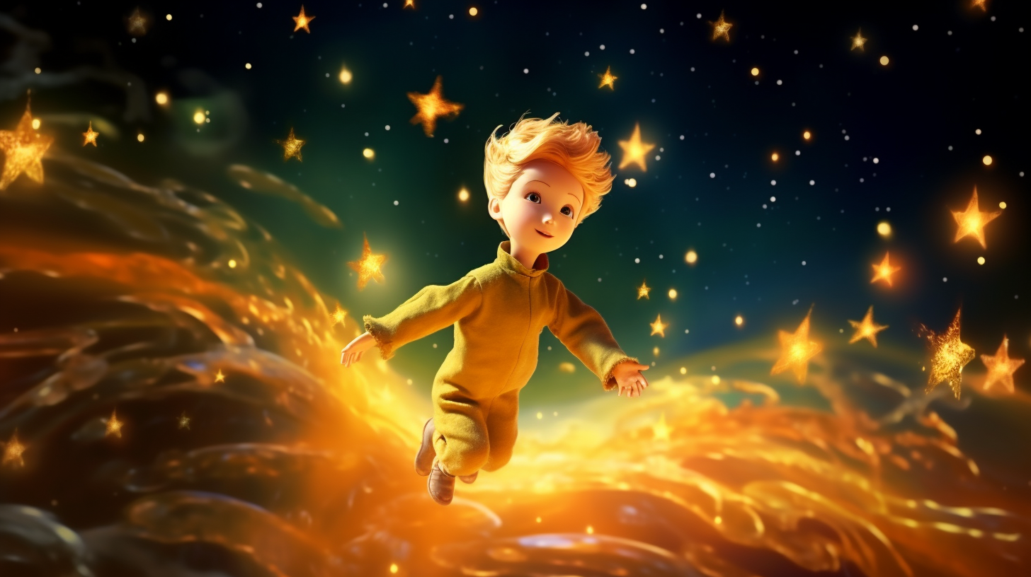 The Little Prince explores space, hopping planets.