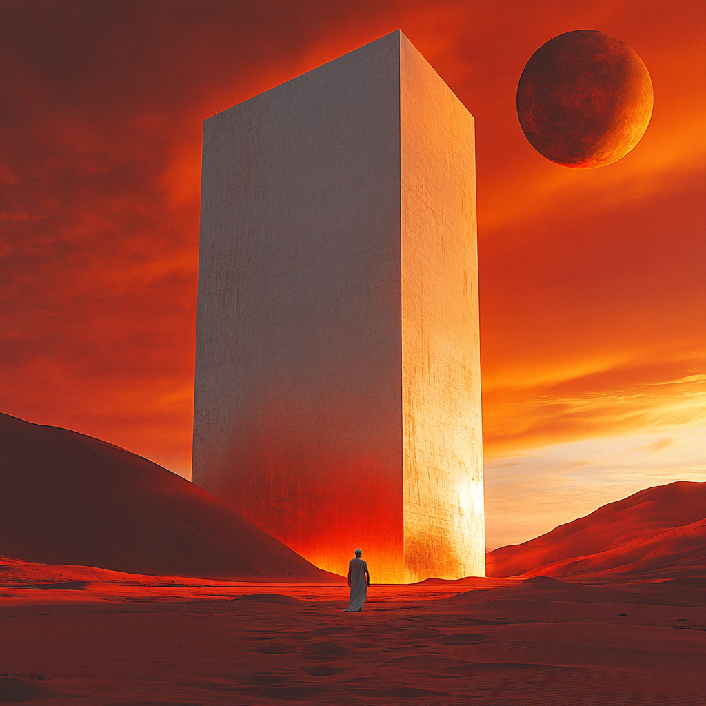 The Lonely Building in the Mysterious Desert