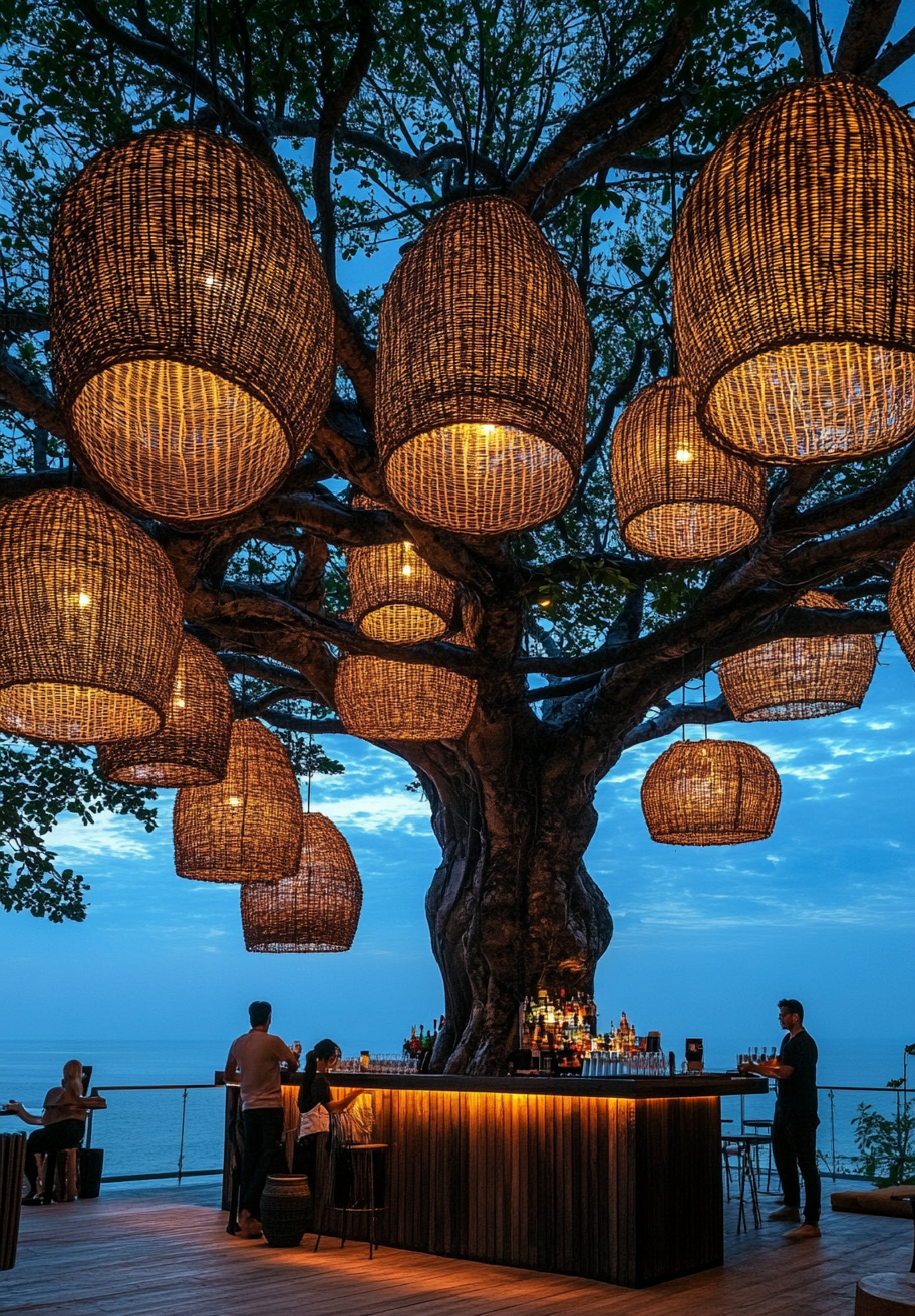 The Magical Tree Bar with Basket Lights