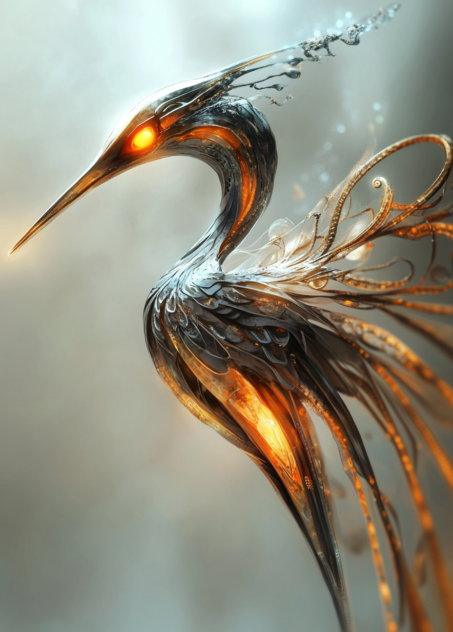 The Mechanical Whistlebeak Bird in Fantasy Art