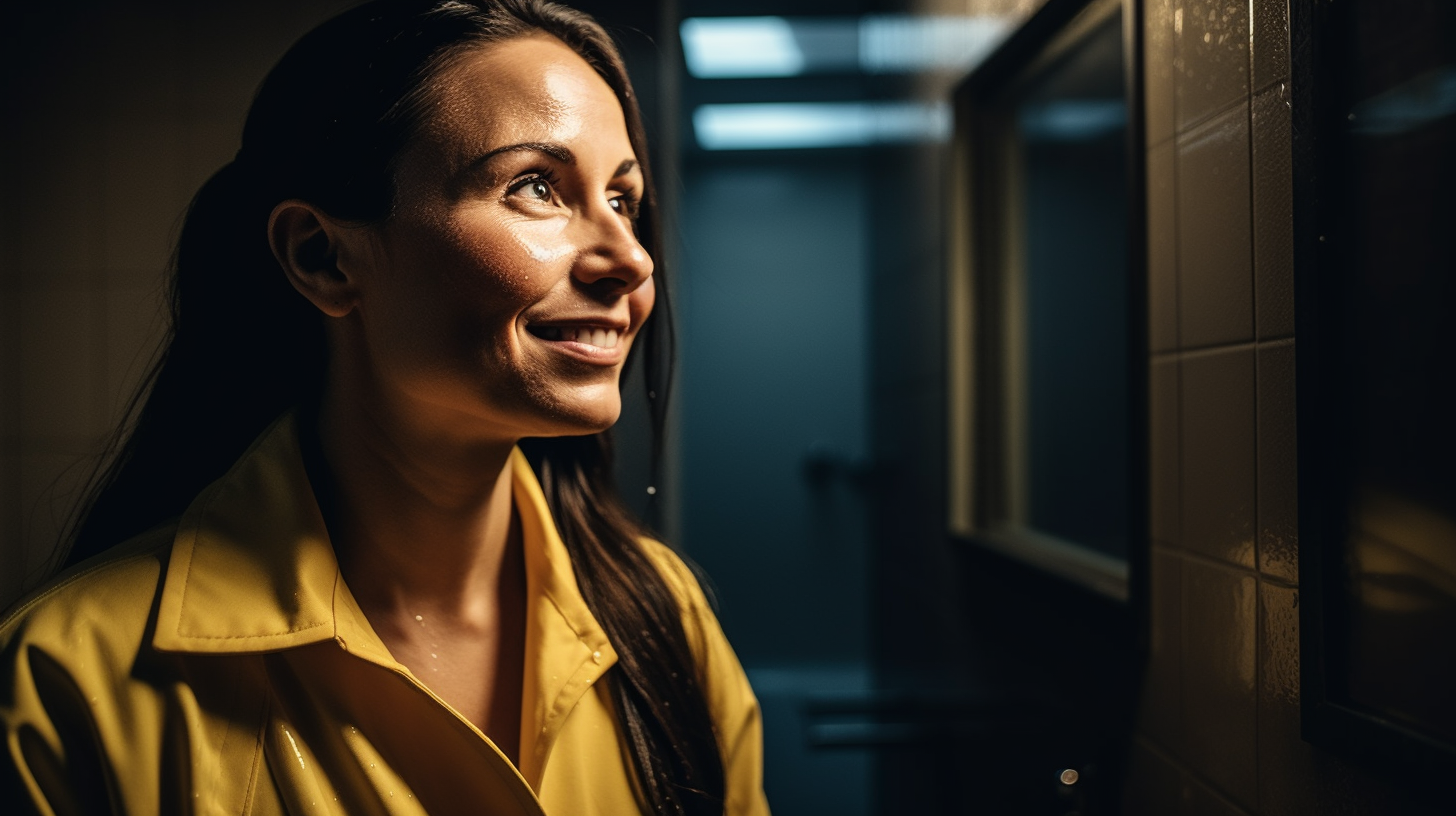 The Mid-40s Woman in Yellow Lab Coat Speaking