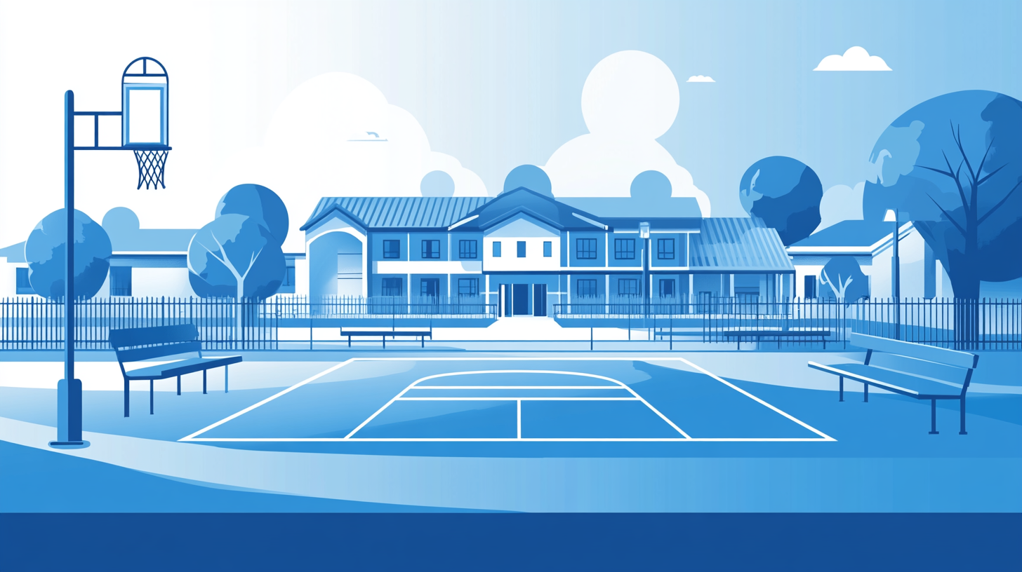 The Minimalist Blue School Playground Vector Design