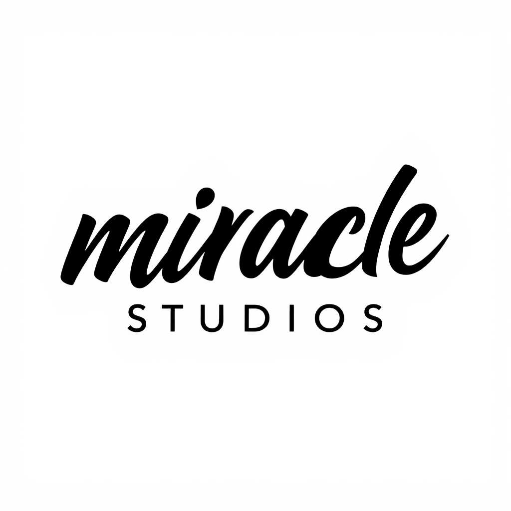 The Miracle Studios Black Cursive Logo