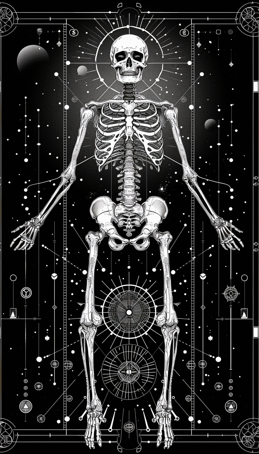 The Mystical Skeleton: A Symbolic Illustration