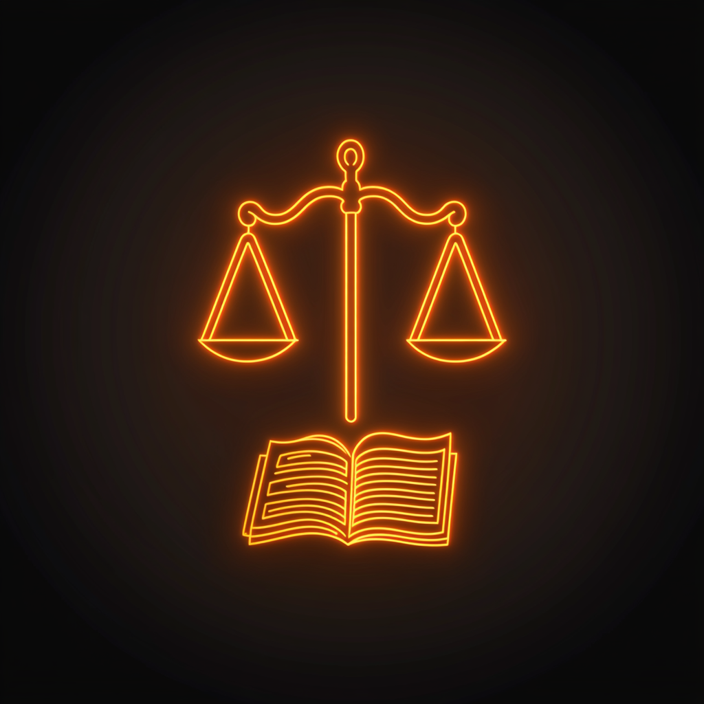 The Neat Justice Document Icon With Orange Lines.