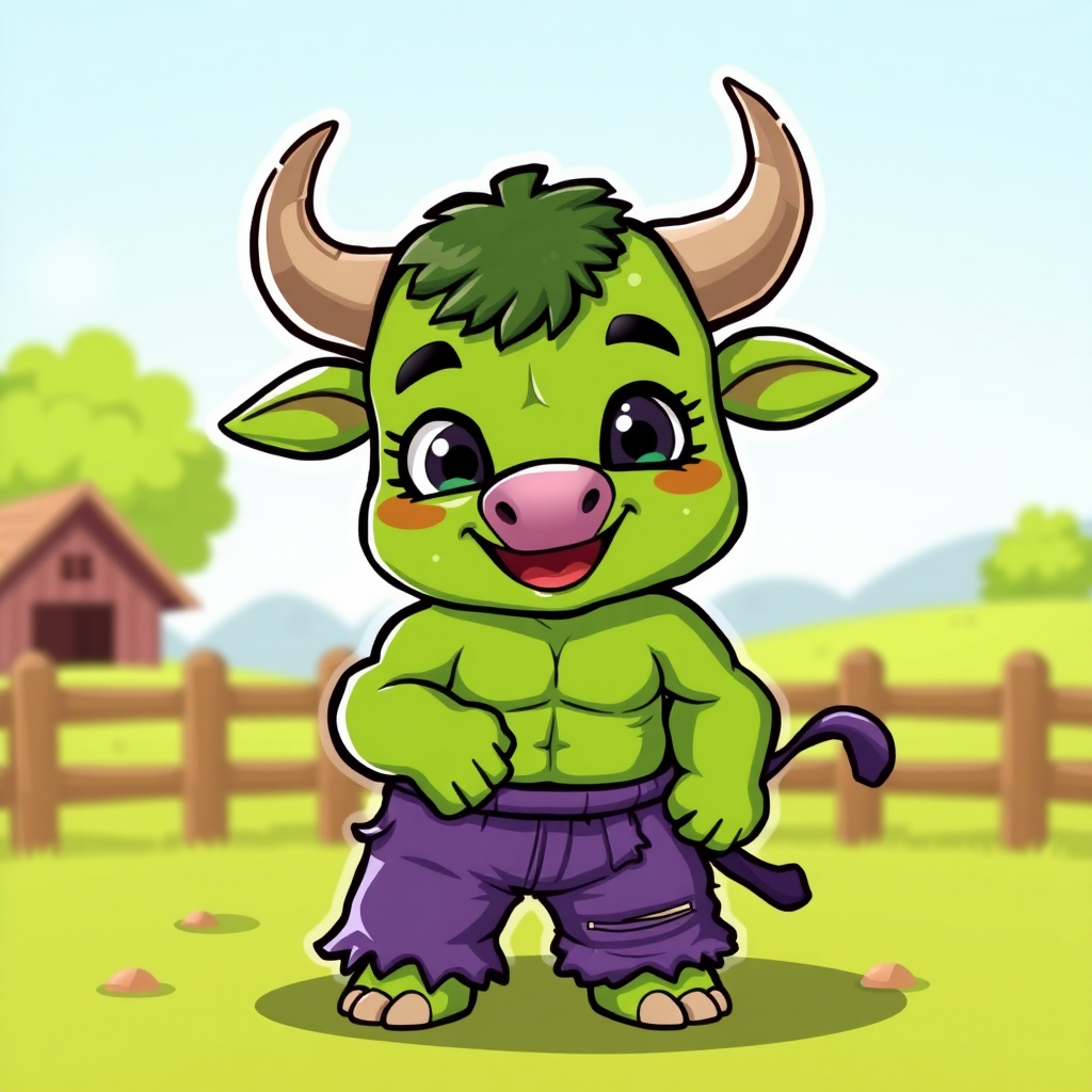 The Playful Green Bull: Chibi Hulk's Adventure