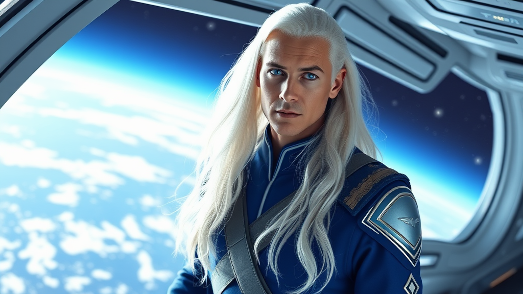 The Pleiadian Commander on Starship Orbiting Earth